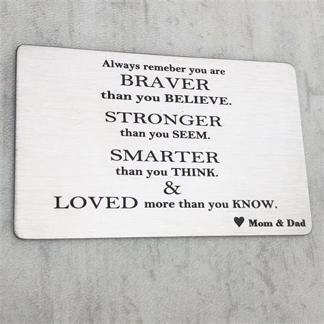 to my son card smarter braver|To My Son Wallet Card, Always Remember You Are Braver Than .